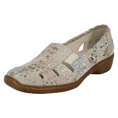 Ladies Rieker Cut Out Design Slip On Shoes 41385