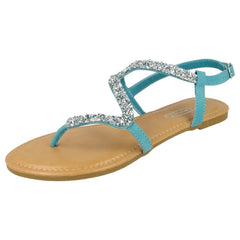 Ladies Spot On Open Toe Glitter Swirl Sandals