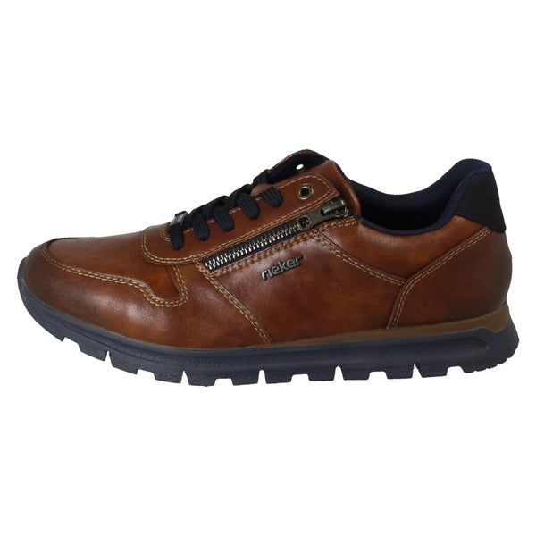 Mens Rieker Zip Detailed Extra Wide Lace Up Shoes B0513