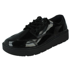 Girls Clarks Lace Up Brogue School Shoes Plain Jump