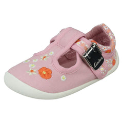 Unisex Childrens Clarks T-Bar Casual Shoe Roamer Sun