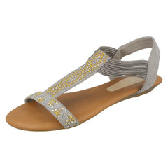 Ladies Spot On Flat Sandals
