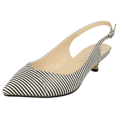 Ladies Savannah Striped Slingback Court Shoes