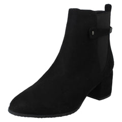Ladies Spot On Wide Fit Zip Up Ankle Boots F51253