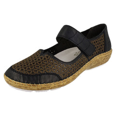 Ladies Rieker Summer Shoes With Punched Out Detailing 44864