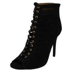 Ladies Anne Michelle High Heel Lace Up Cut Out Sandal
