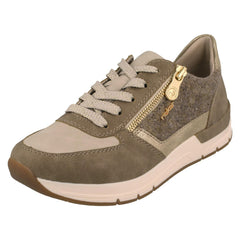 Ladies Rieker Casual Trainer With Side Zip 58902