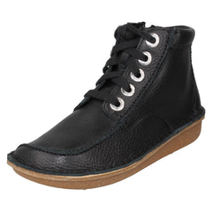 Ladies Clarks Lace Up Casual Ankle Boots Funny Cedar