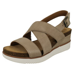 Ladies Clarks Slingback Wedge Heeled Sandals Lizby Cross