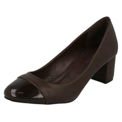 Ladies Spot On Mid Heel Court Shoes