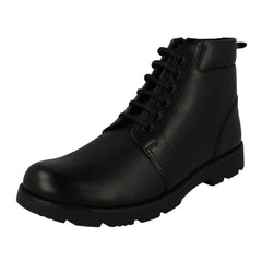 Boys Clarks Smart Biker Style Ankle Boots Heath Mid Y