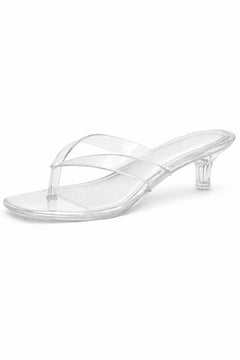 Ladies Spot On Toepost Heeled Sandals F00502