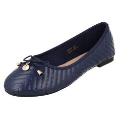 Ladies Spot On Flat Comfort Ballerinas F80597