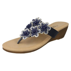 Ladies Savannah Mid Wedge Toepost Sandals