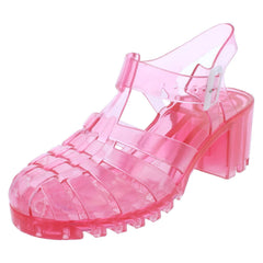 Ladies Spot On Chunky Heel Jelly Sandal