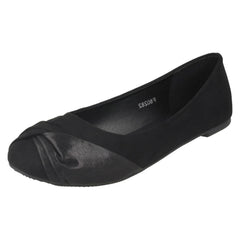 Ladies Spot On Twist Vamp Ballerinas