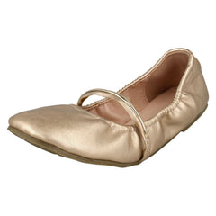 Ladies Spot On Rouched Topline Flat Ballerinas F80270