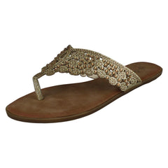 Ladies Savannah Diamante Toepost Sandals