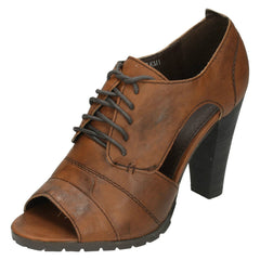 Ladies Barricci Side Cut Out Peep Toe Heels