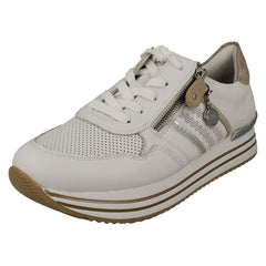 Ladies Remonte Lace Up Trainers With Platform Sole D1318
