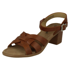 Ladies Savannah Buckle Fastening Heeled Summer Sandals F12102