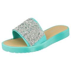 Ladies Savannah Open Toe Glitter Front Sandals
