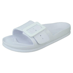 Ladies Spot On Flat Buckle Mules F00349