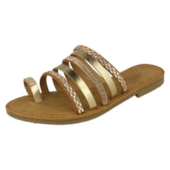 Ladies Spot On Flat Strappy Sandals F00262