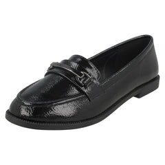 Ladies Down To Earth Black Loafers F80420