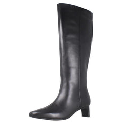 Ladies Clarks Thin Block Heeled Knee High Boots Edina Tall