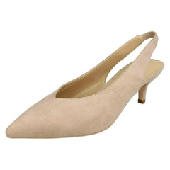 Ladies Spot On Kitten Heel Slingback Shoes F90049