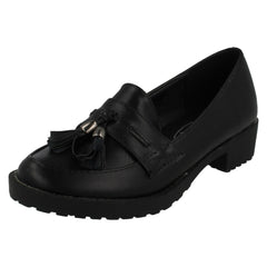 Girls Spot On Tassel Trim Loafer Flats