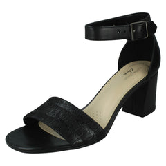 Ladies Clarks Heeled Ankle Strap Sandals Jocelynne Cam