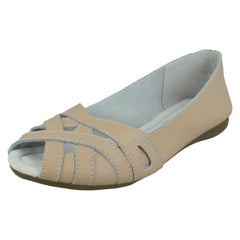 Ladies Down To Earth Peep Toe Casual Shoes F00328