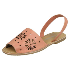 Ladies Leather Collection Flower Design Mules