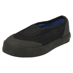 Unisex Childrens Black Gusset Plimsolls 322-7305