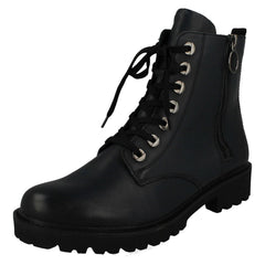 Ladies Remonte Zip & Lace Up Fastening Casual Ankle Boots D8671