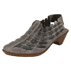 Ladies Rieker Sling Back Shoes With Woven Detail 46778