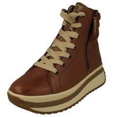 Ladies Rieker Chunky Platform Fleece Lined Ankle Boots W0962
