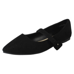 Ladies Savannah Pointed Toe Buckle Fastening Flat Smart Shoes F80586