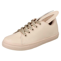 Girls Spot On Lace Up Bunny Ear Pumps