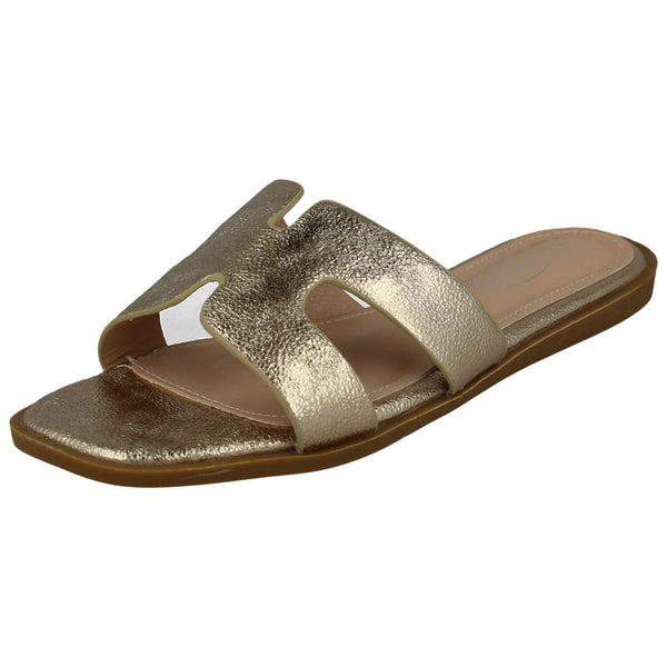 Ladies Spot On Casual Open Toe Summer Mule