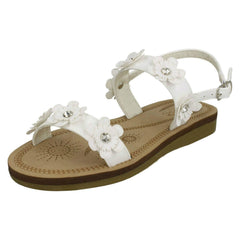 Girls Spot On Slingback Flowery Sandals