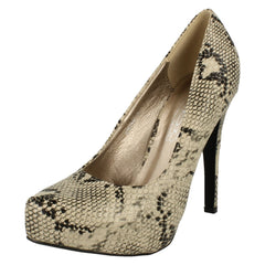 Ladies Spot On High Heel Platform Court Shoes