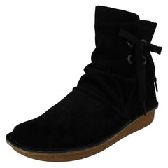Ladies Clarks Tie Detailed Ankle Boots Funny Oak