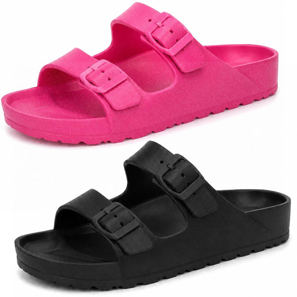 Ladies Spot On Buckle Strap Mule F00384