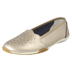 Ladies Down To Earth Flower Punch Details Casual Shoes F80576