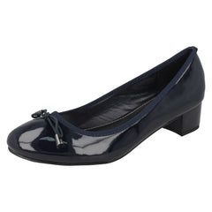 Ladies Spot On Mid Heel Court Shoes F9814