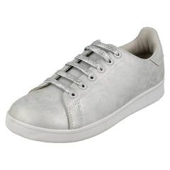 Ladies Spot On Flat Lace Up Pumps F80267