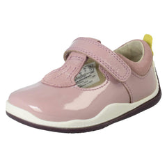 Girls Clarks Casual T-Bar Shoes Noodle Bright T